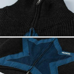 denim star applique cardigan [revolutionary] 2953